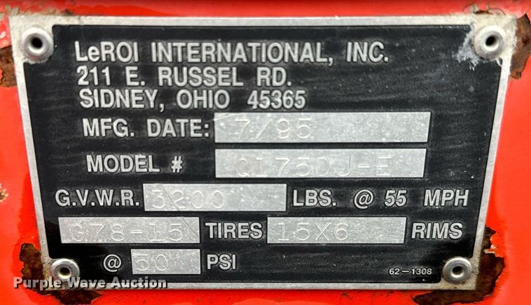 image for item NI9740 1995 LeROI Q175DJ-E air compressor