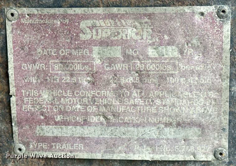 image for item OD9931 2012 Superior end dump trailer