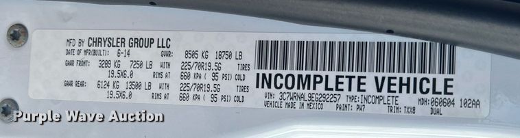 image for item OI9532 2014 Dodge Ram 5500HD bucket truck