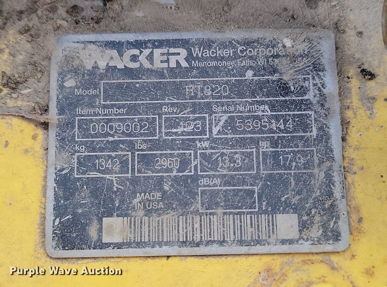 image for item ZA0392 (3) Wacker RT820 trench compactors