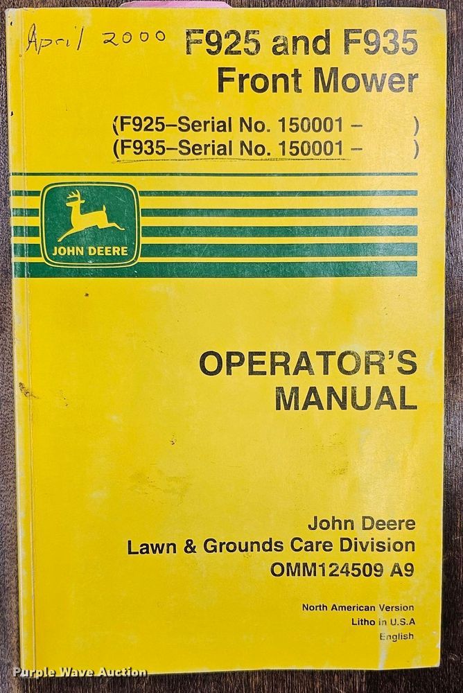 image for item DK0510 John Deere F935 lawn mower