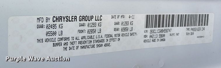 image for item DK8987 2011 Dodge Charger Police 