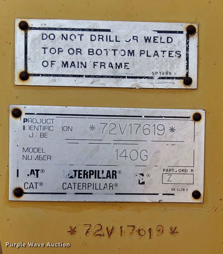 image for item DK8989 1995 Caterpillar  140G VHP motor grader