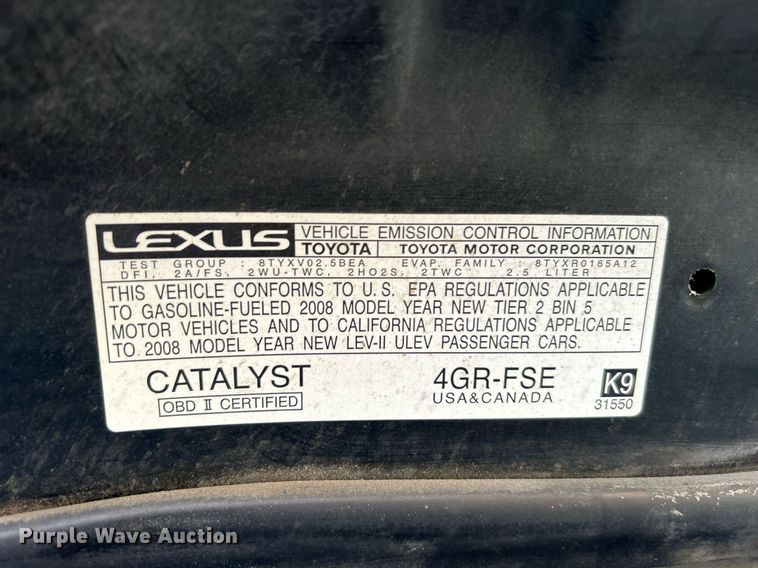 image for item DN0595 2008 Lexus IS 250 