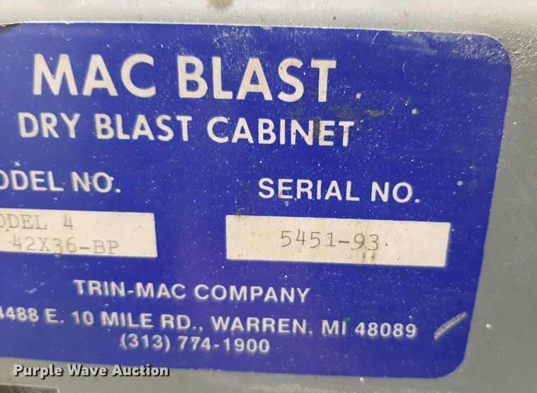 image for item DP2565 Mac Blast 4 media blast cabinet 