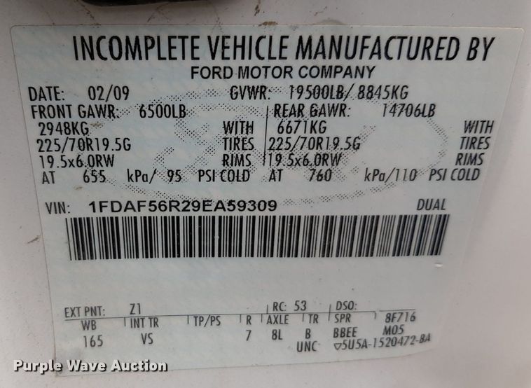 image for item DP2573 2009 Ford  F550 Super Duty XL utility / service truck