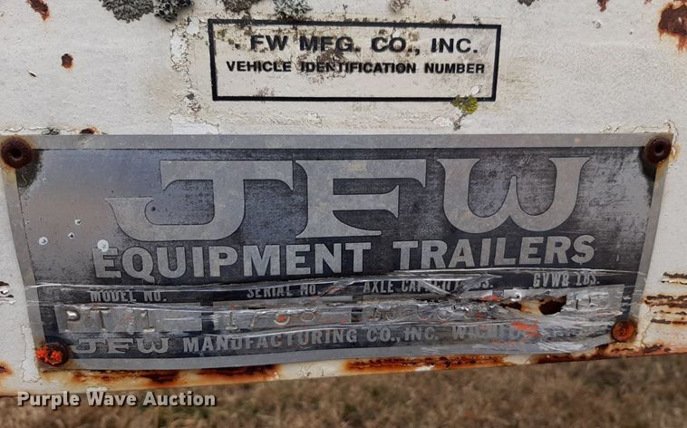 image for item DP2577 1992 JFW PT-1 pole trailer