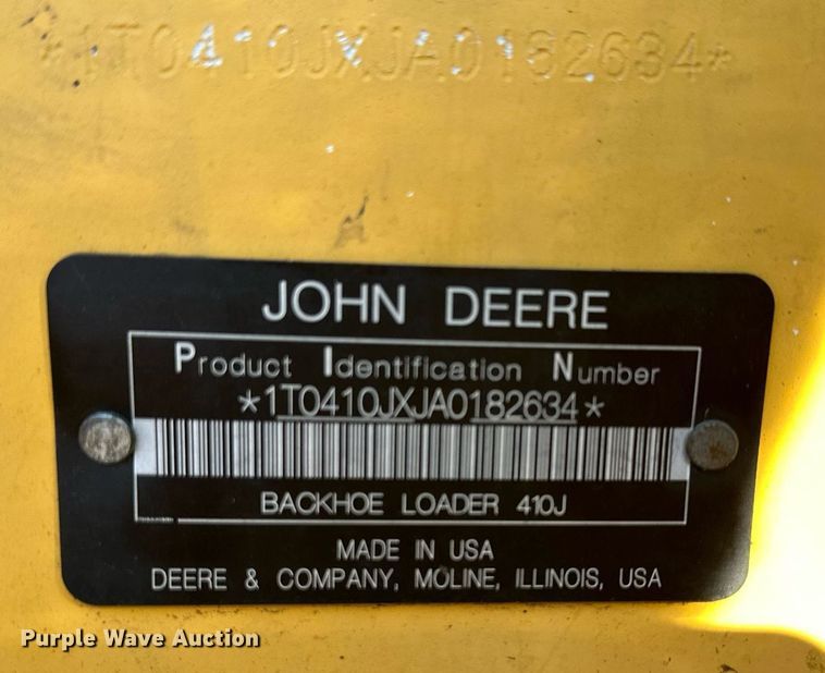 image for item DW2962 2010 John Deere 410J backhoe