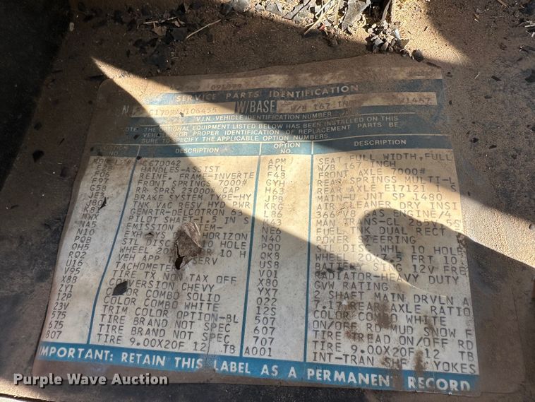 image for item JT9166 1980 Chevrolet dump truck