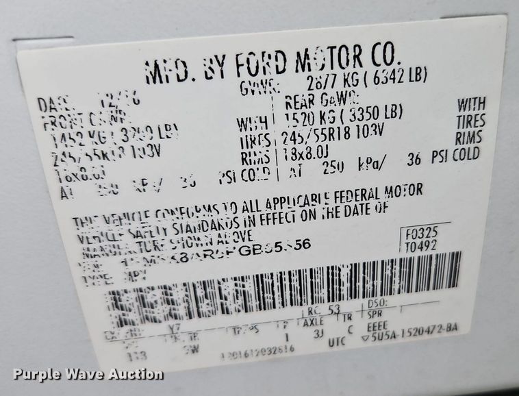 image for item LB9741 2017 Ford Explorer Police Interceptor  SUV