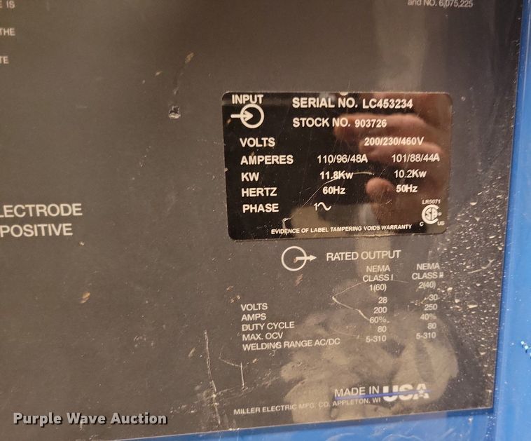 image for item LC9799 Miller Syncrowave 250DX welder