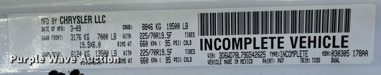 image for item LD9935 2009 Dodge Ram 5500 dump truck