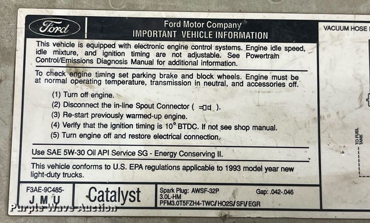 image for item LD9942 1993 Ford Ranger XL pickup truck