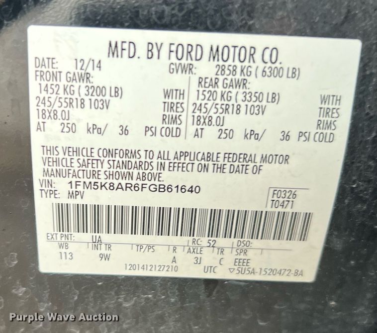 image for item MI9029 2015 Ford Explorer Police Interceptor  SUV