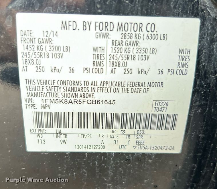 image for item MI9030 2015 Ford Explorer Police Interceptor  SUV