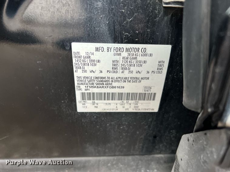 image for item MI9031 2015 Ford Explorer Police Interceptor  SUV