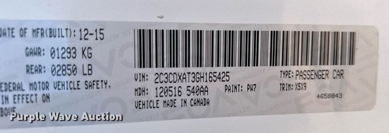 image for item NB9304 2016 Dodge Charger Police 