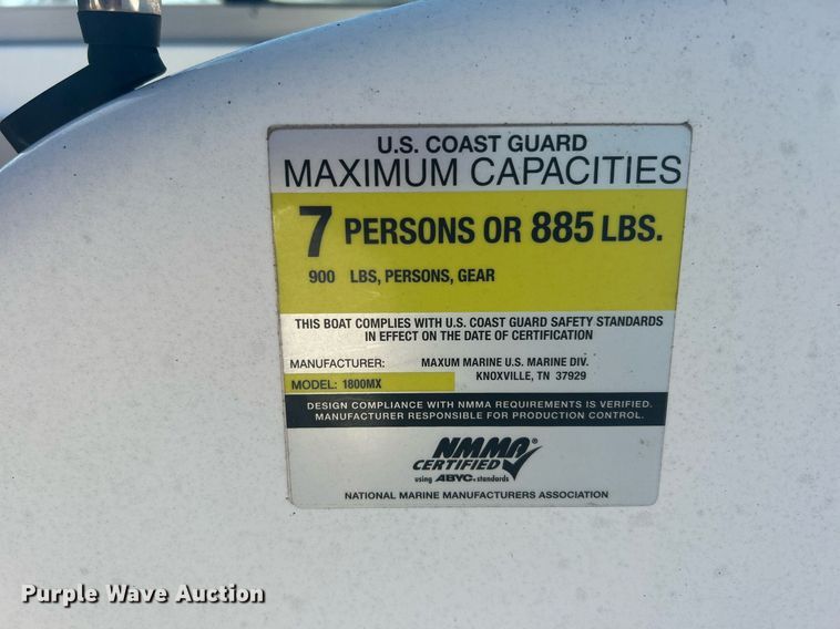 image for item NB9313 2006 Maxum  1800MX boat