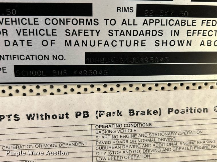 image for item NE9722 2008 IC CE200 school bus