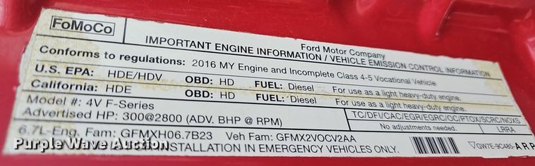 image for item NP9346 2016 Ford F450 Super Duty XLT ambulance