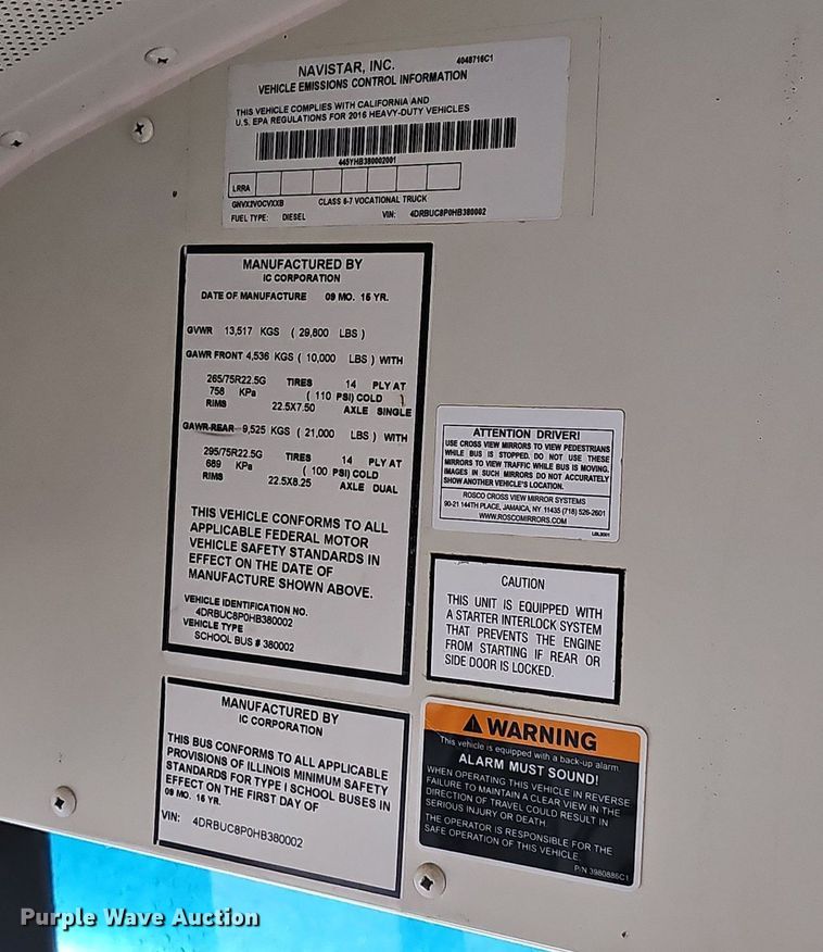 image for item NP9352 2017 IC school bus