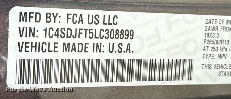 image for item NS9188 2020 Dodge  Durango SUV