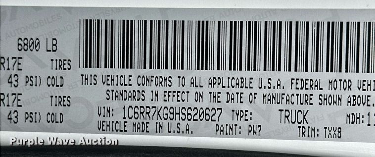 image for item NS9189 2017 Dodge Ram 1500 Crew Cab pickup truck