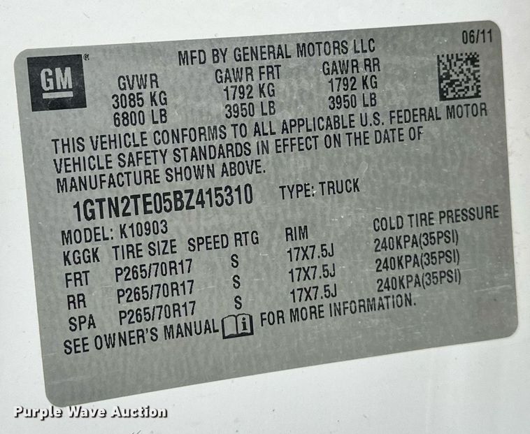 image for item NS9190 2011 GMC Sierra 1500 pickup truck