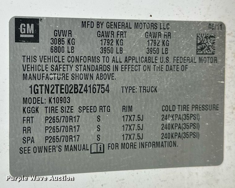 image for item NS9191 2011 GMC Sierra 1500 pickup truck