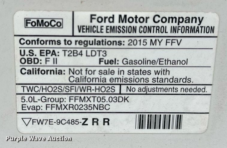 image for item NS9192 2015 Ford F150 SuperCab pickup truck