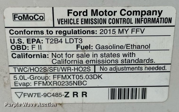 image for item NS9193 2015 Ford F150 SuperCab pickup truck