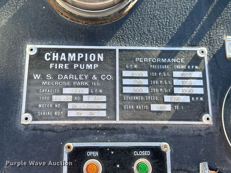 image for item OK9171 1991 Kovatch Corp P22 fire truck