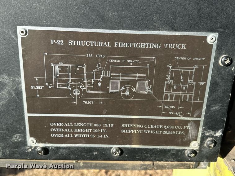 image for item OK9171 1991 Kovatch Corp P22 fire truck