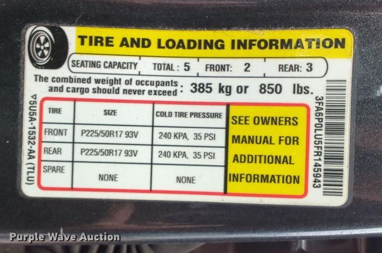 image for item OL9231 2015 Ford Fusion Hybrid 