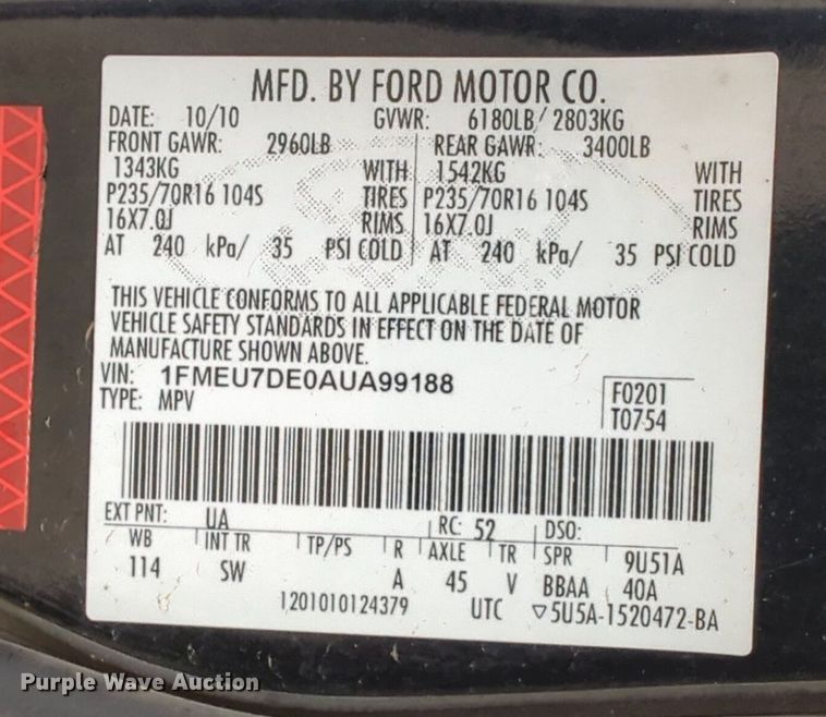 image for item OL9232 2010 Ford  Explorer SUV