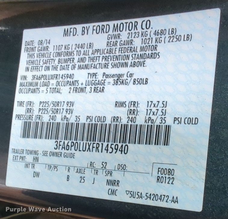 image for item OL9239 2015 Ford Fusion Hybrid  