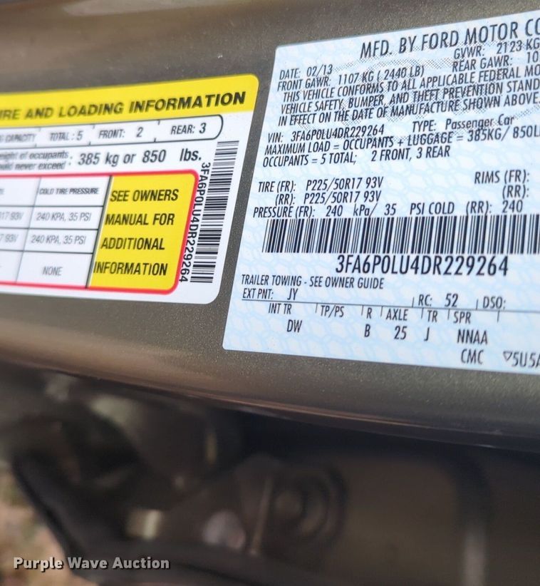 image for item OL9241 2013 Ford  Fusion Hybrid 
