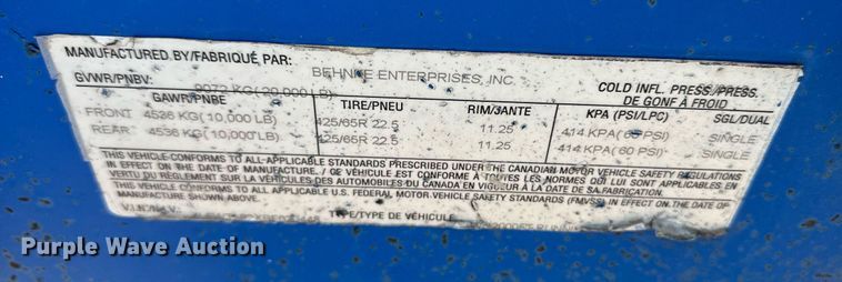 image for item EK9924 Behnke NH3 tank trailer