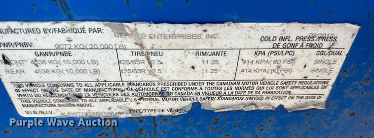 image for item EK9926 Behnke NH3 tank trailer