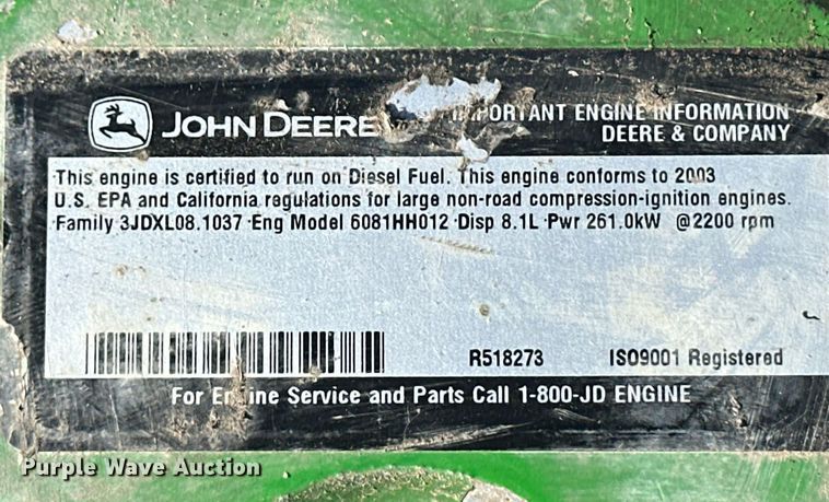 image for item EK9969 John Deere engine