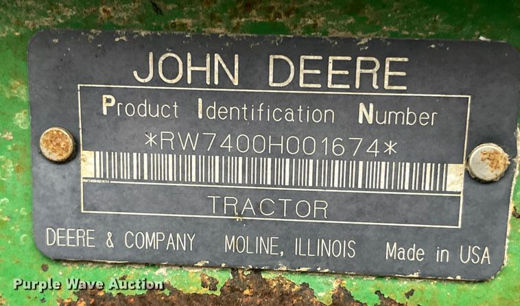 image for item LD9300 1994 John Deere 7400 MFWD tractor