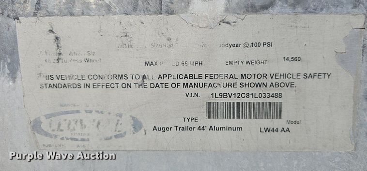 image for item NP9357 2001 Ledwell LW44 AA feed delivery trailer