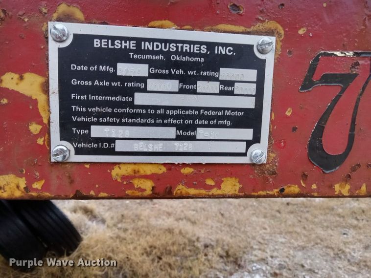 image for item LK9773 1978 Belshe T-10 drop deck trailer