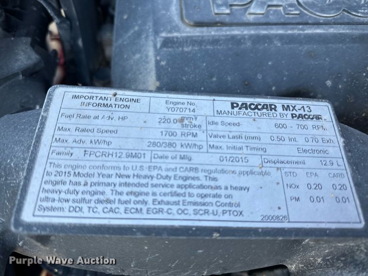 image for item LO9470 2016 Kenworth  T880 dump truck