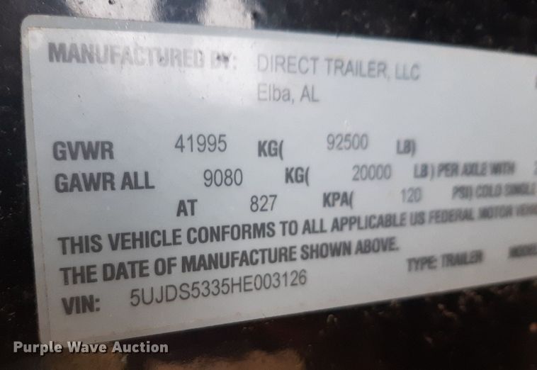 image for item LY9024 2017 Direct Trailer DT53SDTWSA-TA-AR drop deck trailer