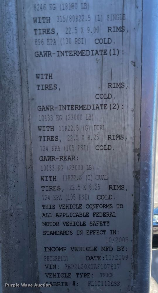 image for item NA9741 2010 Peterbilt 320 refuse truck