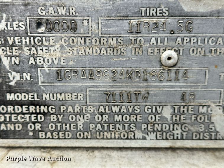 image for item NI9716 1989 Great Dane 7111TW 48 dry van trailer