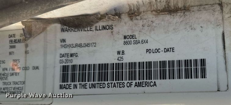 image for item NM9194 2011 International TranStar 8600 semi truck