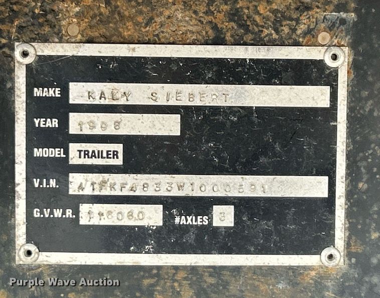 image for item OI9547 1998 Kalyn-Siebert drop deck equipment trailer
