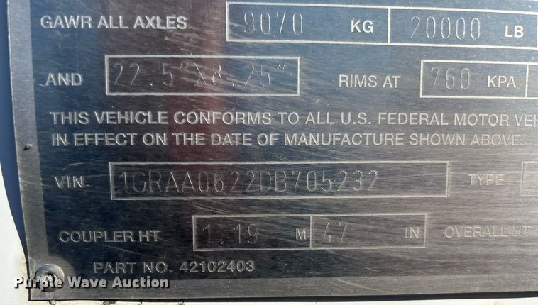 image for item OI9550 2013 Great Dane CSE-1214-20053 dry van trailer